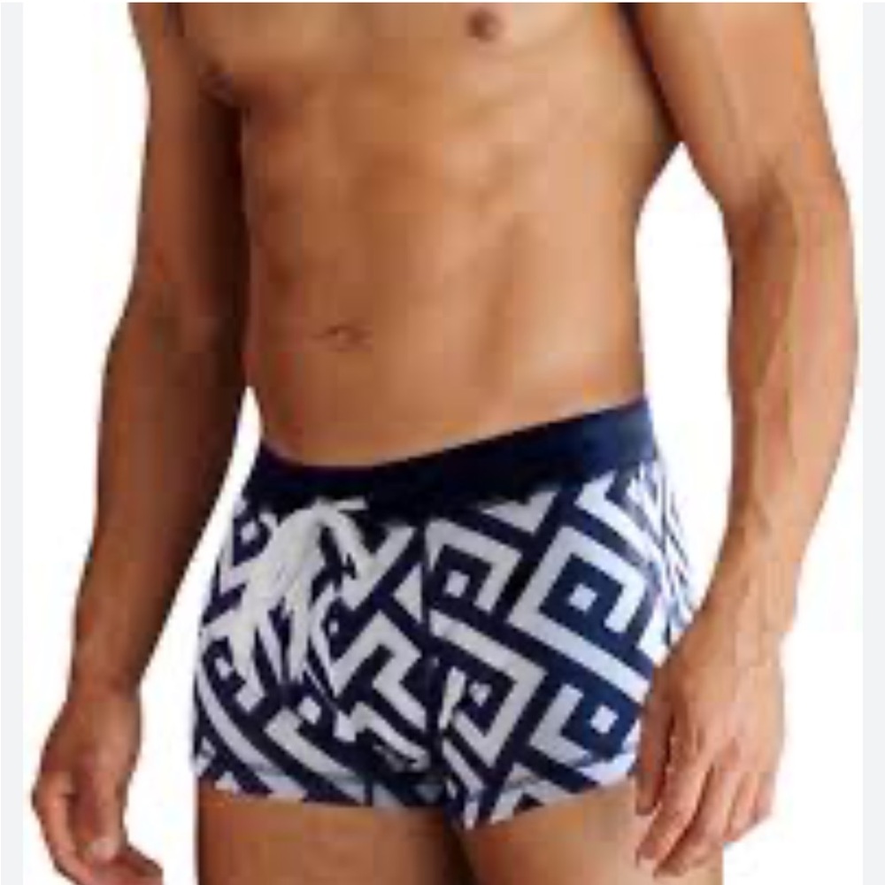 COOFANDY MEN BRIEFS SWIMWEAR SQUARE BOTTOM Geometric Pattern Swim Shorts TRUNKS